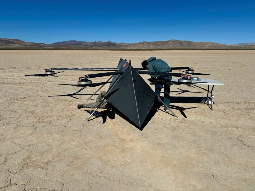 The MULE's body is shaped to generate lift in cruise, reducing the energy expenditure needed from its rotors