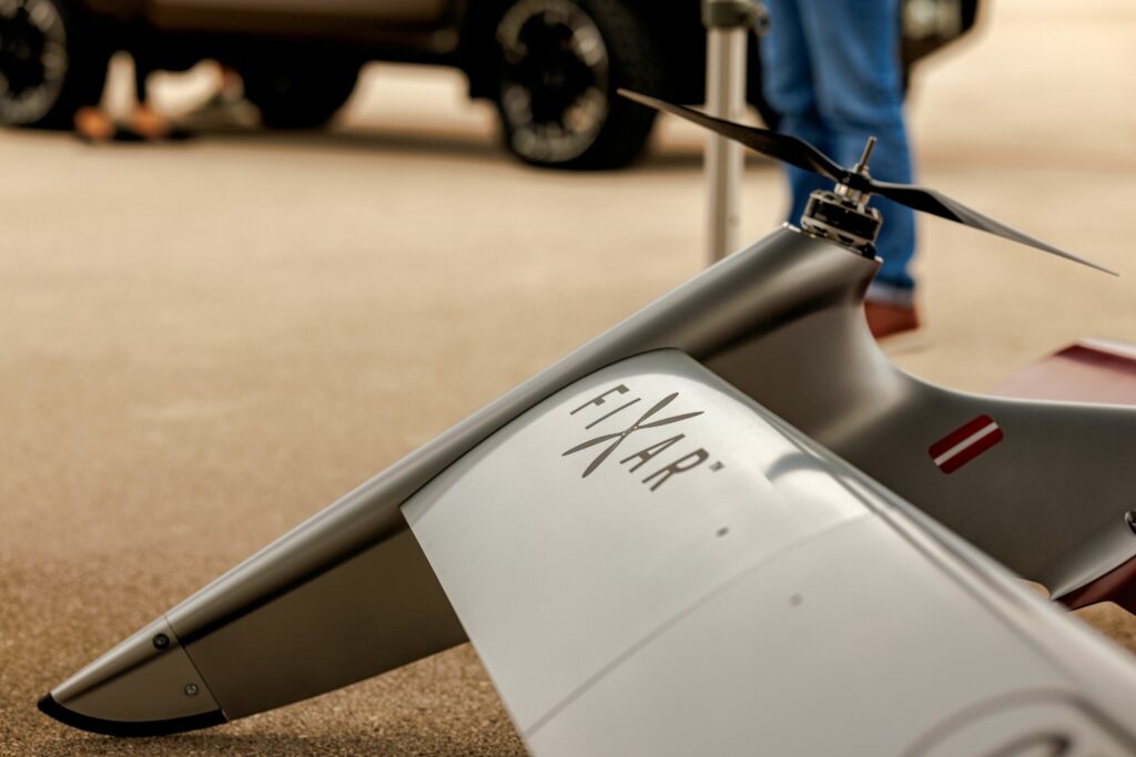 The UAV’s four standard motors are KDE Direct devices, which collectively produce 3.5 kW for the craft during take-off
